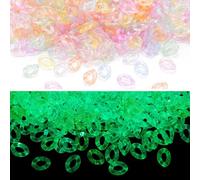 Sparkeads 400 Pcs Colorful Linking Rings Glow in The Dark Iridescent Quick Link Connectors Luminous Twist Oval Acrylic Rings for Curb Chain Making Jewelry Bracelet Necklace Women Accessory