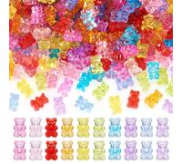 Sparkeads 400 Pcs Transparent Acrylic Bear Beads Mixed Color Clear Gummy Bears Spacer Bead Bulk Fun Mini Cute Bears Loose Beads for DIY Crafts Bracelet Necklace Earring Jewelry Making