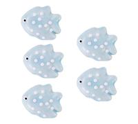 Sparkeads 5 pcs Polka Dot Fish Porcelain Beads Fish Ceramic Charms Beads Ocean Marine Loose Spacer Bead for Necklace Earring Bracelet DIY Jewelry Making,Aqua