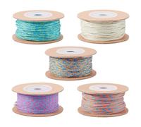 Sparkeads 5 Rolls Cotton Twisted Cord 1mm Round Beading Threads Chinese Knot Cords Jewelry Braided String Macrame Trim Rope for Friendship Bracelet Necklace DIY Jewelry Making