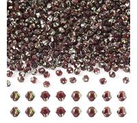 Sparkeads 50g Glass Seed Beads Bicone Crystal Beads Tiny Bead Faceted Bracelet Loose Spacer Bead for Necklace Earring DIY Jewelry Making,Dark Red
