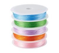Sparkeads 50M Polyester Braided Threads 1mm Beading Cord Macrame Trim String Twisted Cord for Women Friendship Bracelet Necklace Hanging Pendant DIY Jewelry Making