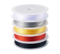 Sparkeads 50M Polyester Braided Threads 1mm Macrame Trim String Beading Cord Twisted Cord for Women Friendship Bracelet Necklace Hanging Pendant DIY Jewelry Making