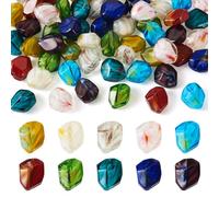Sparkeads 60 Pcs Irregular Glass Beads Lampwork Nugget Bead Crystal Stone 12 mm Beads with Gold Sand for Jewelry Bracelet Women DIY Earring Necklace Craft Accessory
