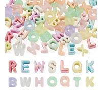 Sparkeads 60 pcs Luminous Letter European Beads Acrylic Capital Letter Large Hole Beads Glow in the Dark Alphabet Bead for Necklace Earring Keychain DIY Jewelry Making