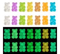 Sparkeads 70Pcs Luminous Resin Gummy Bear Cabochons Glow in The Dark Bear Cabochon Colorful Flatback Resin Teddy Bear Charms for Nail Art DIY Hair Clip Scrapbooking Phone Craft Jewelry Making Supplies