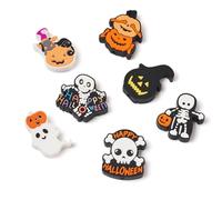 Sparkeads 7Pcs Halloween Theme Silicone Focal Beads Colorful Pumpkin Skull Ghost Spacer Loose Beads Festival Wacky Trick Bead for Pen Gifts Party Favors Necklaces Bracelet Making Kit Jewelry Making