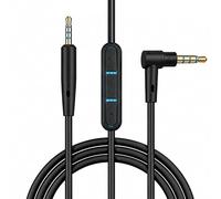 SPARKED Bose QC25 Replacement Cable Audio Lead for Bose QC 25 QuietComfort 25 Headphones with Inline Aux Mic & Remote Control Q25 Cord for On Ear for iPhone, Android, Samsung Black, 1.4m
