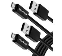 SPARKED Micro USB Charger Cable for Kindle Tablet UK, (2-Pack, 2m + 1.2m) | for Kindle 2007-2018 Models, fit for Paperwhite, Fire, Oasis Tablet, Charging Power Cord Lead eReader Charge Wire