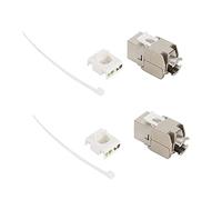SparkFeng 2PCS Assembled Crimp RJ45 Network e A, CAT7 10G Female Interface, Zinc y Casing with 50U Gold Plating, Speed 10Gbps 600Mhz Bandwidth Network Wi