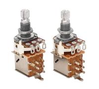 SparkFeng 2PCS Guitar Potentiometer A1M B1M Combo, 18mm Knurled Shaft Electric Bass Pots for Volume and Tone Control with Metal Housing, Compatible with Guitar Bass Pedals