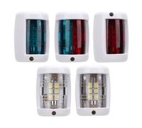 SparkFeng 5Pcs LED Navigation Light Kit, Boat LED Navigation Light Set with IP66 Rating, Green Starboard Red Port White Stern Lights for 12m Vessels DC12V 0.85W