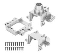 SparkFeng Aluminum Alloy Front and Rear Gear Box for HSP 94122/177/188/06045/06046 RC Car, Metal Gearbox Upgrade Kit with Screws for 1/10 Scale Gasoline RC Vehicles (Silver)