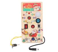 SparkFeng Busy Toddler Board with 8 LED Light Switches, Wooden Sensory Toy for Under 1 Year Old, Christmas Style Light Switch Controller Board for Early Learning and Travel