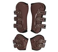 SparkFeng Horse Front Hind Leg Boots, Horse Leg Guards Set, Shock Absorption Protective Lightweight Adjustable Horse Boots with Open Front Design for Jumping Show Riding, Breathable (L)