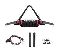 SparkFeng RC Crawler Steel Front Bumper with LED Lights for Axial SCX10 90046, Durable 1/10 Scale RC Car Front Bumper with Built - in LEDs and Easy Installation