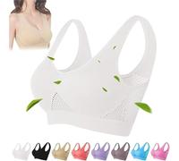 Sparkhomez Wireless Comfort Lift up Bra, Kulken Breathable Anti Sagging Breast Bra, White, 2X-Large