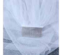 Sparking Bridal Veils Long Luxury Golden Bride Wedding Veil Cathedral Champagne Colored Yarn with Sequins-White-250cm