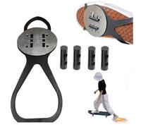 Sparking Flint Pad Shoe Cover for Skateboard & Motorcycle,Bicycle Friction Spark Tool,Bicycle Flint Pads,Skateboard Accessories,Foot Brake Sparking Pressure Slider Riding Shoe Covers (1Pad + 4Flints)