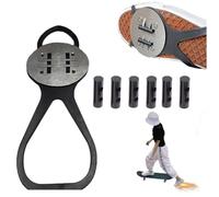 Sparking Flint Pad Shoe Cover for Skateboard & Motorcycle,Bicycle Friction Spark Tool,Bicycle Flint Pads,Skateboard Accessories,Foot Brake Sparking Pressure Slider Riding Shoe Covers (1Pad + 6Flints)