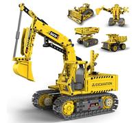 SparkLab Digger Toys Building Blocks - 5in1 STEM Construction Toys and Educational Robotics Kit, Science Kit for Kids 8-12, Creative Toys for 6 Year Old Boy and up (555 Pieces)