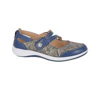 Sparkle Action Leather Touch Fastening Bar Shoes Boulevard Navy 5