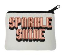 Sparkle and Shine Pink Graphic Neoprene Coin Purse Pouch 10x11cm White
