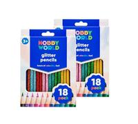Sparkle and Shine with Glitter Pencils 18-Pack x Pack Of 2 - Vibrant Colors for Creative Fun - Artistic Creations - School Art Supplies - Perfect for Arts And Crafts Activities - Comfortable Grip