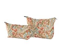 Sparkle Being Canvas Makeup Bag for Women Girls, Large Capacity Trendy Travel-Friendly Cosmetic Bag, Secure Metal Zipper Pouch Aesthetic Coquette Toiletry Bag Organizer (Set of 2), Wildflower Print