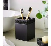Sparkle Black Bathroom Accessories Collection - Modern Decorative Bathroom Hardware for Stylish Homes M148 (Sparkle Black Toothbrush Holder)