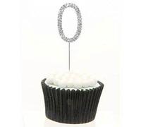 Sparkle & Celebrate! Rhinestone Number Cake Topper - The Ultimate Birthday & Anniversary Cake Bling (0 (Zero), Silver)
