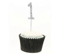 Sparkle & Celebrate! Rhinestone Number Cake Topper - The Ultimate Birthday & Anniversary Cake Bling (4 (Four), Silver)