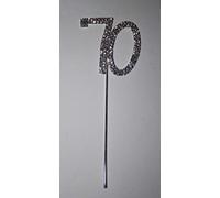 Sparkle & Celebrate! Rhinestone Number Cake Topper - The Ultimate Birthday & Anniversary Cake Bling (70 (Seventy), Silver)