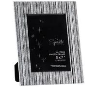 Sparkle Collection Glitter Glass Silver Silver Stripe Photo Frame 5 x 7