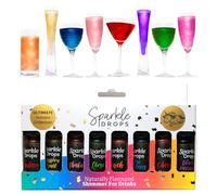Sparkle Drops Naturally Flavoured Drinks Shimmer Set for Prosecco, Sparkling Wine, Gin, Vodka and Cocktails - Unicorn Themed (80ml - 8 pack)