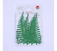 Sparkle Fern Paper Leaves, 4Pcs Artificial Fake Green Foliage, Handcrafted Leaves for DIY Art Craft Embellishments, Cards, Invitations, Notecards, Scrapbooking, Wedding Decor (Sparkle Fern Leaves)
