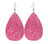 sparkle glitter earrings for women earings leather teardrop double sided earrings lightweight dangle earrings for women ear accessories jewelry fashion birthday gift