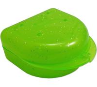 Sparkle/Glitter Gum Shield Case - Mouthguard Box for Ortho Retainers, Nightguards, Dentures (Glitter Sparkle Green)