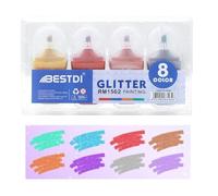 Sparkle Glitter Highlighters Set - 6 Pastel Macaron Color Gel Pens with Shimmer for Study Notes, Journaling, Planner Decor & Creative Projects, Includes Portable Carrying Case