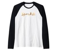 Sparkle in Gold-Colored Lettering - Scandi Raglan Baseball Tee