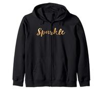 Sparkle in Gold-colored lettering - Scandi Zip Hoodie