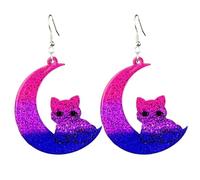 Sparkle LGBT Rainbow Dangle Earrings for Women Glitter Acrylic Pride Lesbian Gay Drop Earrings Jewelry, Zinc, No Gemstone