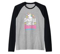 Sparkle Like A Unicorn Cute Kawaii Rainbow Raglan Baseball Tee