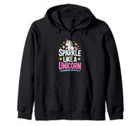 Sparkle Like A Unicorn Cute Kawaii Rainbow Zip Hoodie