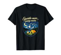 Sparkle More Camp More Camping Mountain Badge T-Shirt