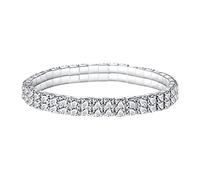 Sparkle Multicolor Rhinestone Stackable Stretch Bracelets Crystal Ankle Bracelet 2PCS Twinkle Diamond Anklet Elastic Bling Shining Foot Jewelry Bracelet Bridal Summer Jewelry