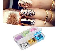 Sparkle Nails Flake Nail Sequins, Flake Shaped Sparkle 6 Square Hybrid Color Square Nail Art Flash DIY Nail Art Decoration Nail Glitter Nails for Face Makeup Hair Body Art Nails