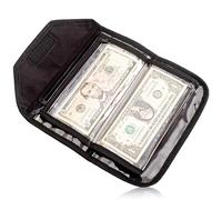 Sparkle Nook Money Wallet Organizer - 6 Zippered Pouch Multipack, Cash Envelopes for Budgeting and Savings (Black)