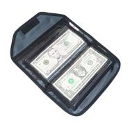 Sparkle Nook Unisex Modern Cash Organizer, 6 Transparent Zippered Pockets, Waterproof, Black, Grey, Compact