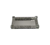SPARKLE PALACE® Crushed Diamond Crystal Filled Salt and Pepper Tray- Silver Sparkle Tray- Crushed Diamond Kitchen Accessories - Ideal for Gifting